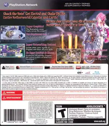 Disgaea 4 (USA) (v1.13) (Disc) (Update) box cover back